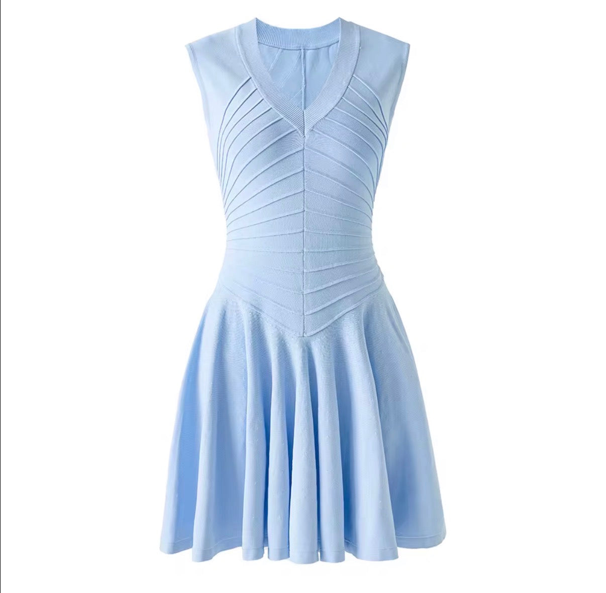 Chevron Knit Flare Dress