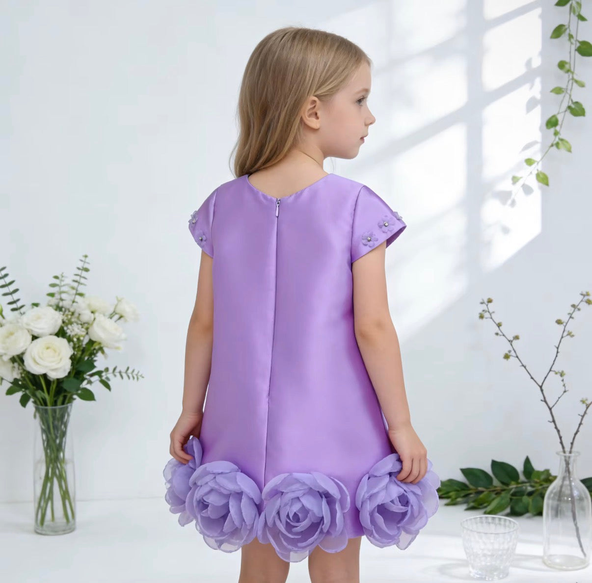 Lavender Rosette Bloom Dress