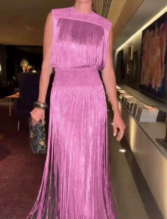 Shimmer Fringe Elegance Dress