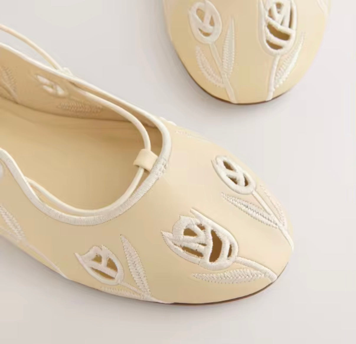 Embroidered Floral Lace-Up Flats