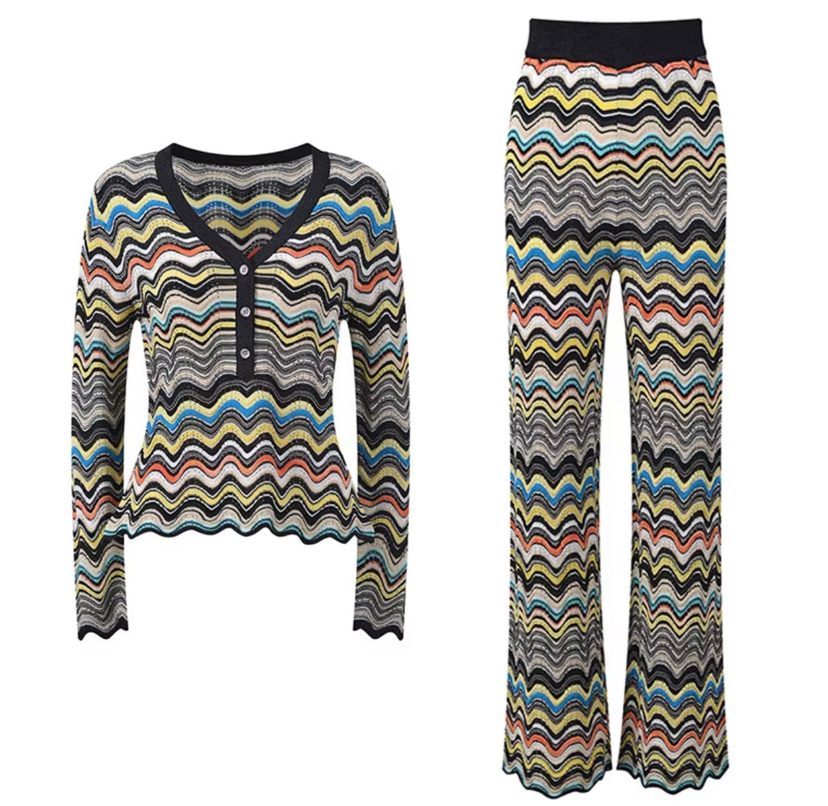 Sienna Wave Knit Two-Piece Set