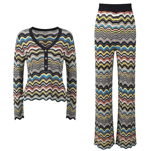 Sienna Wave Knit Two-Piece Set