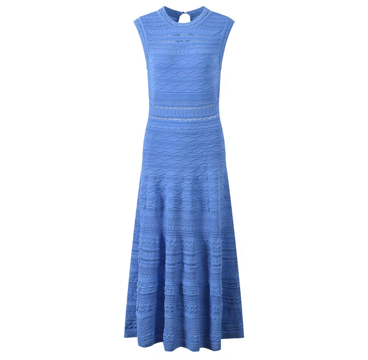 Azure Textured Knit Maxi Dress