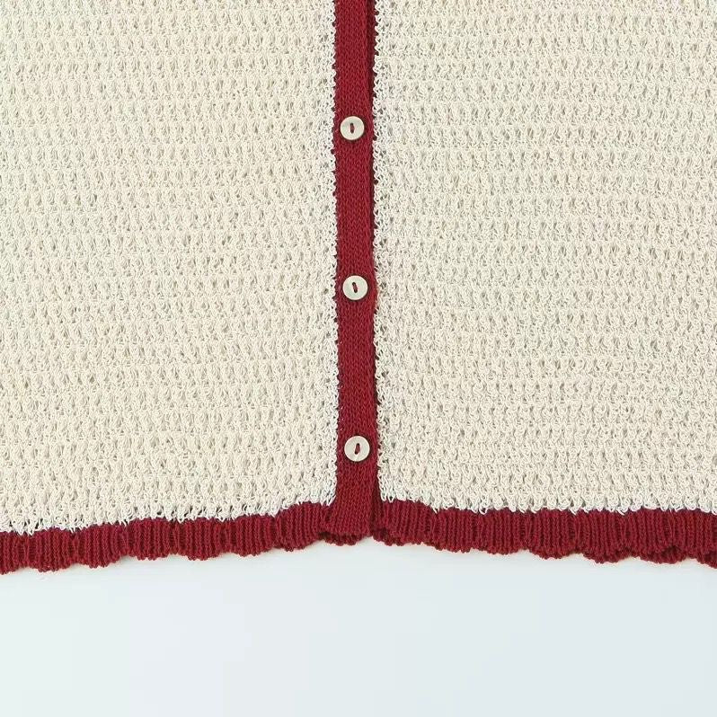 Crimson Trim Knit Set