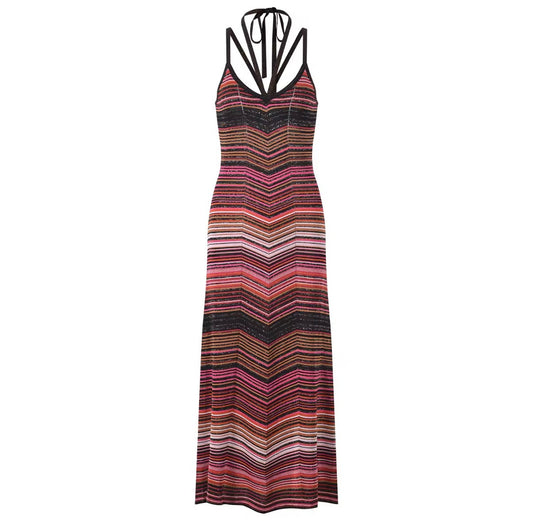 Sunset Chevron Strappy Maxi Dress