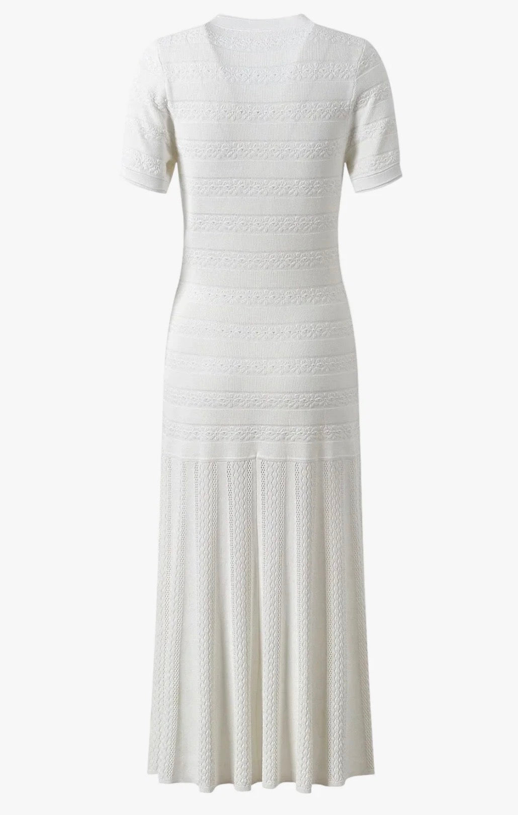 Short Sleeve Button-Front Knit Midi Dress