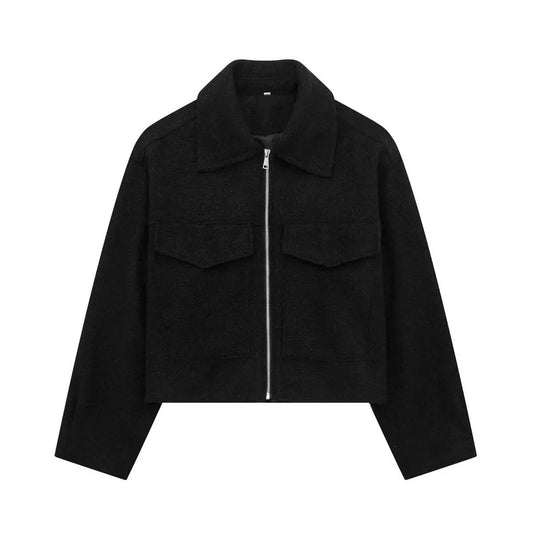 Teddy Texture Cropped Zip Jacket