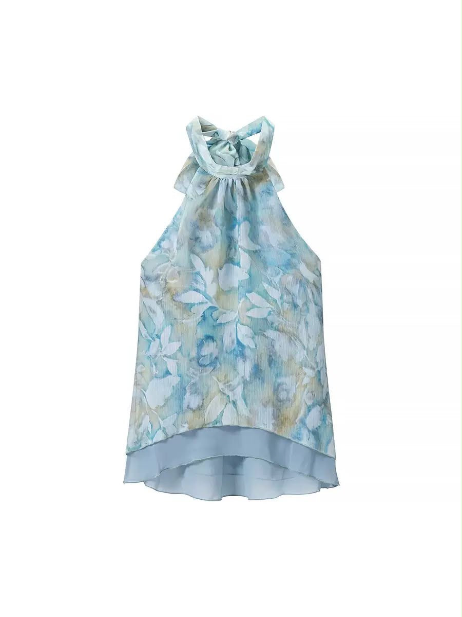 Floral Halter Ruffle Set