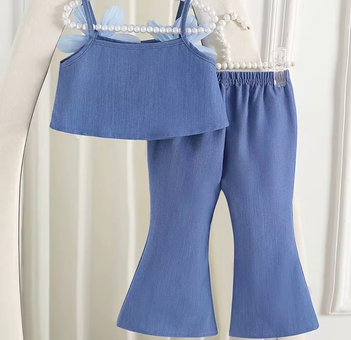 Denim Daisy Flare Set