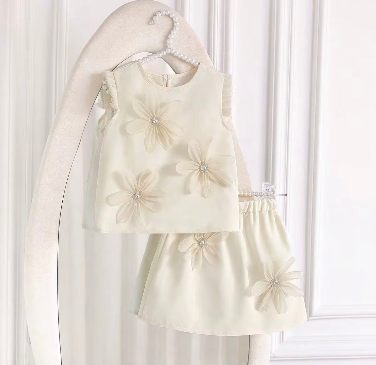Ivory Blossom Skirt Set