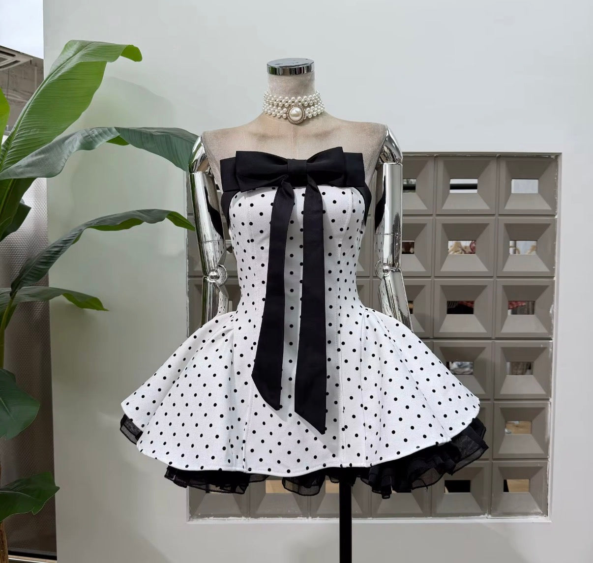 Monroe Polka Bow Dress