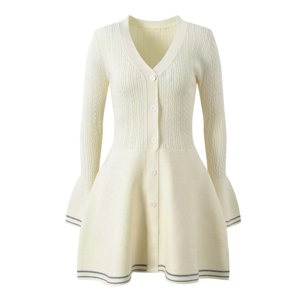 Milano Cable-Knit Flare Dress