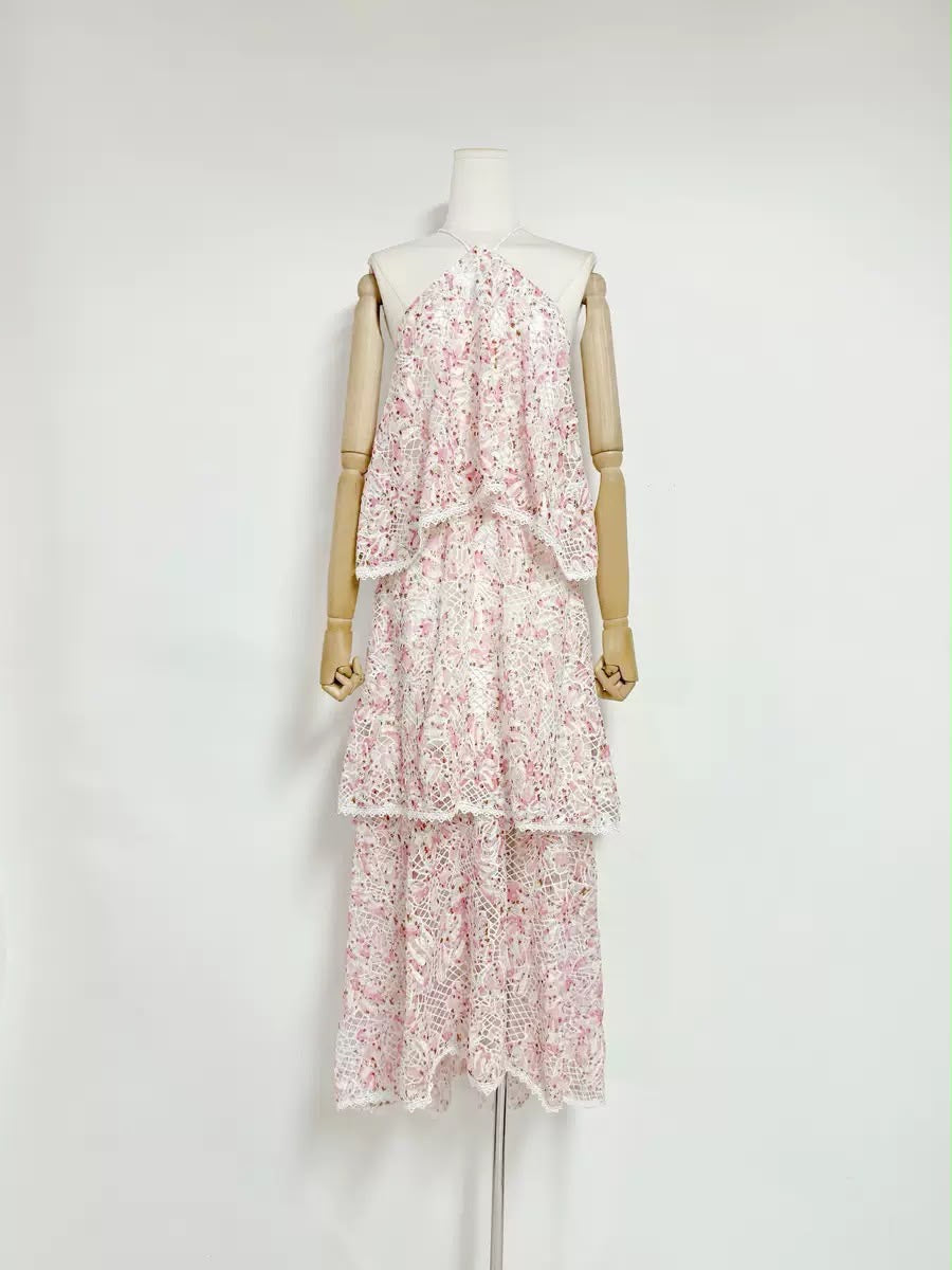Bloom Cascade Lace Maxi Dress