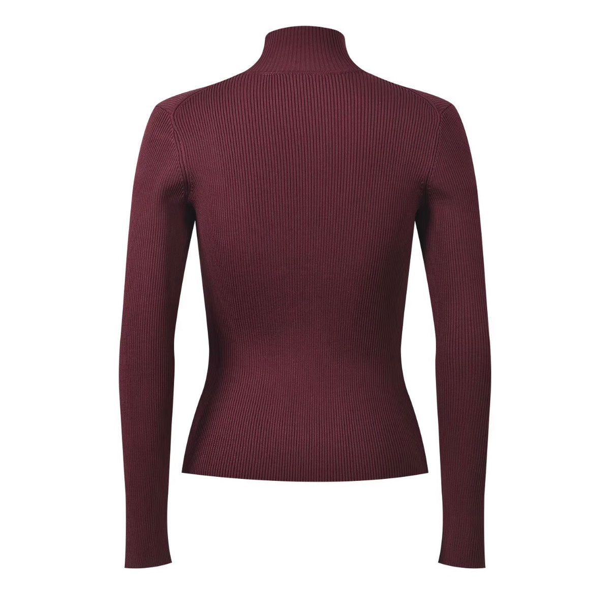 Amara Keyhole Ribbed Turtleneck Top