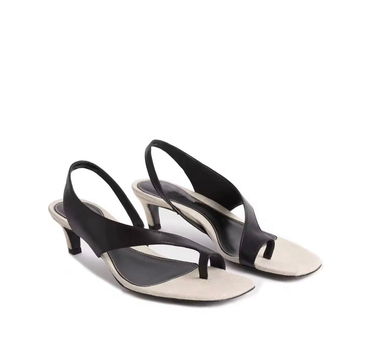Minimal Slingback Thong Heels