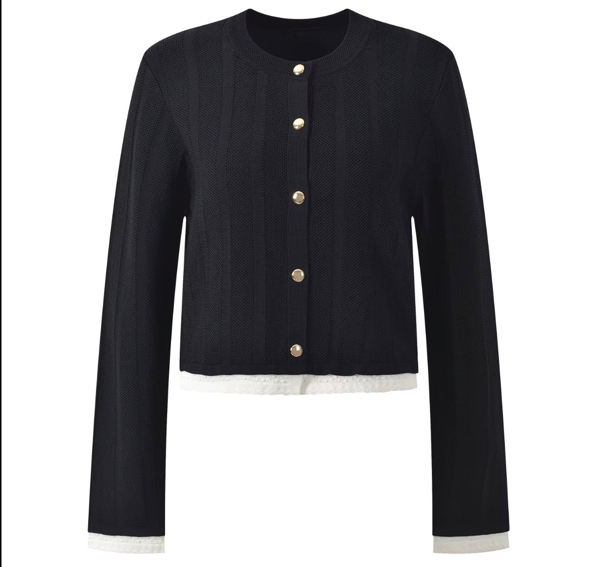 Skyla Gold Button Knit Cardigan
