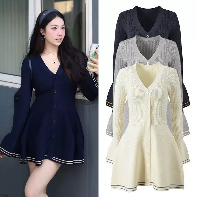 Milano Cable-Knit Flare Dress