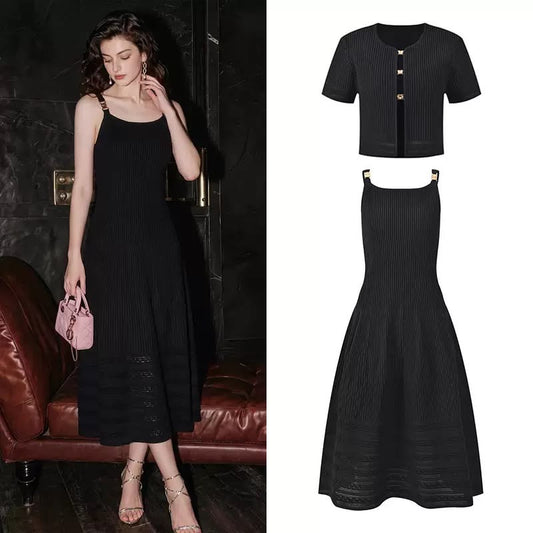 The Celeste Knit Dress & Cardigan Set