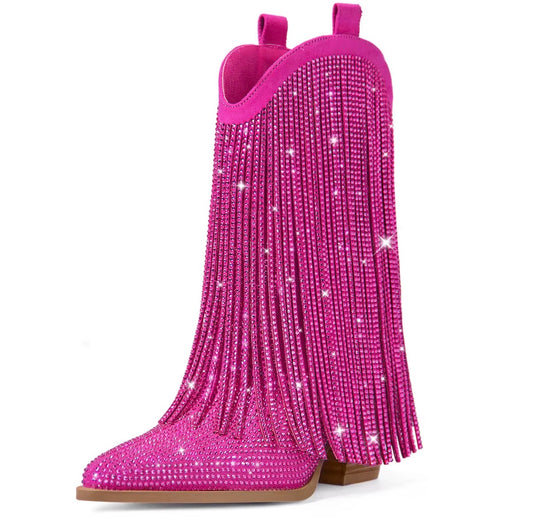 Crystal Fringe Cowboy Boots