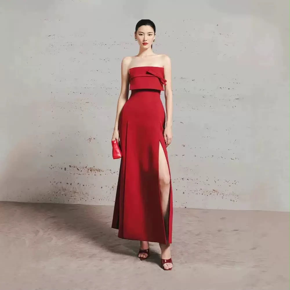 Scarlet Bow Elegance Gown