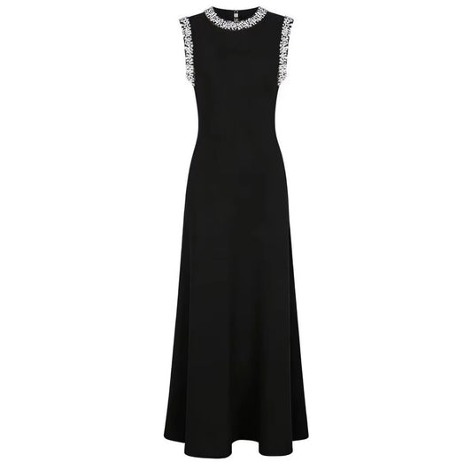 Pearl Neckline Flare Dress