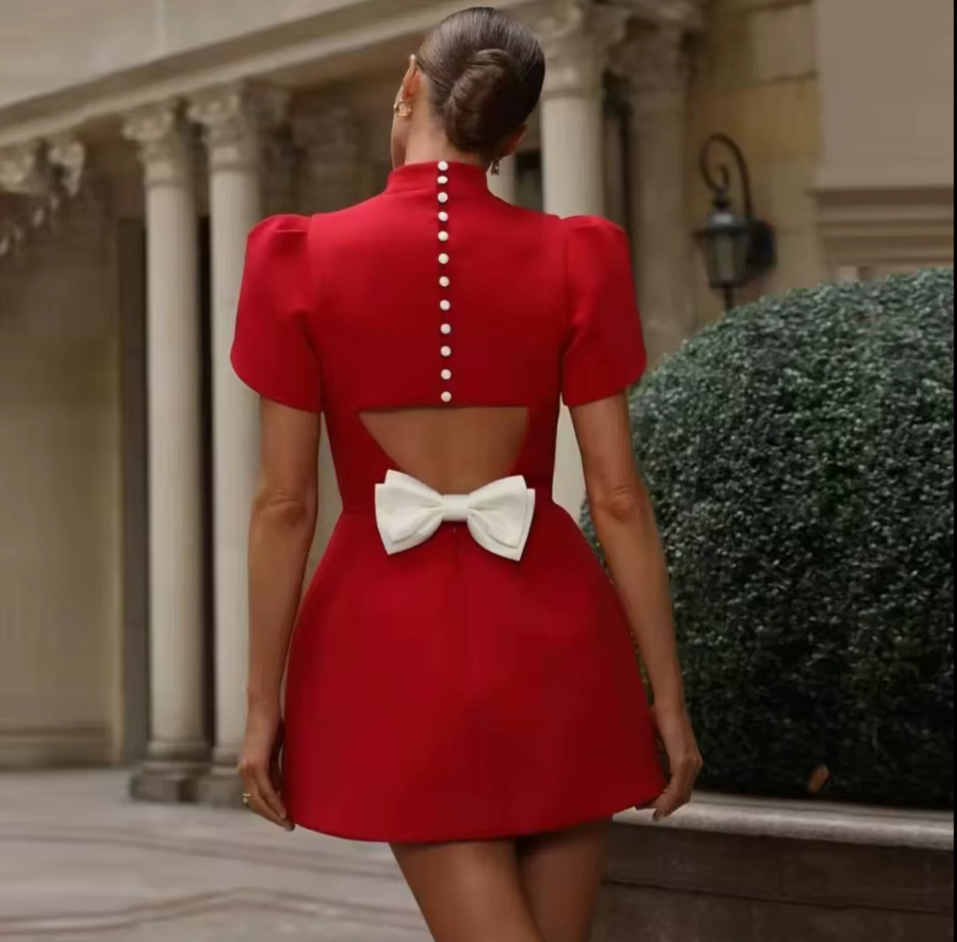 Ruby Pearl Bow Dress