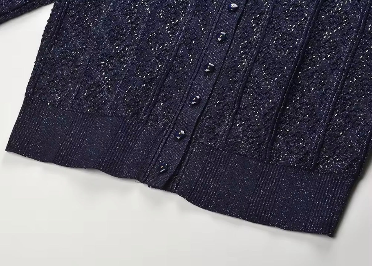 Glitter Knit Two-Piece Maxi Set