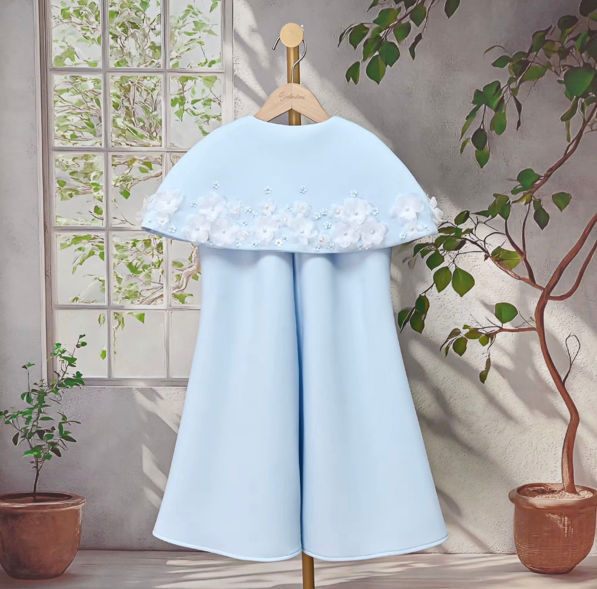 Celeste Floral Cape Dress
