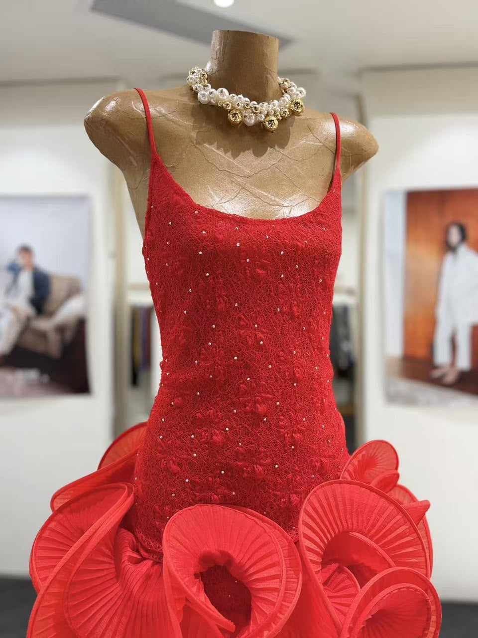 Rosette Sequin Mini Dress