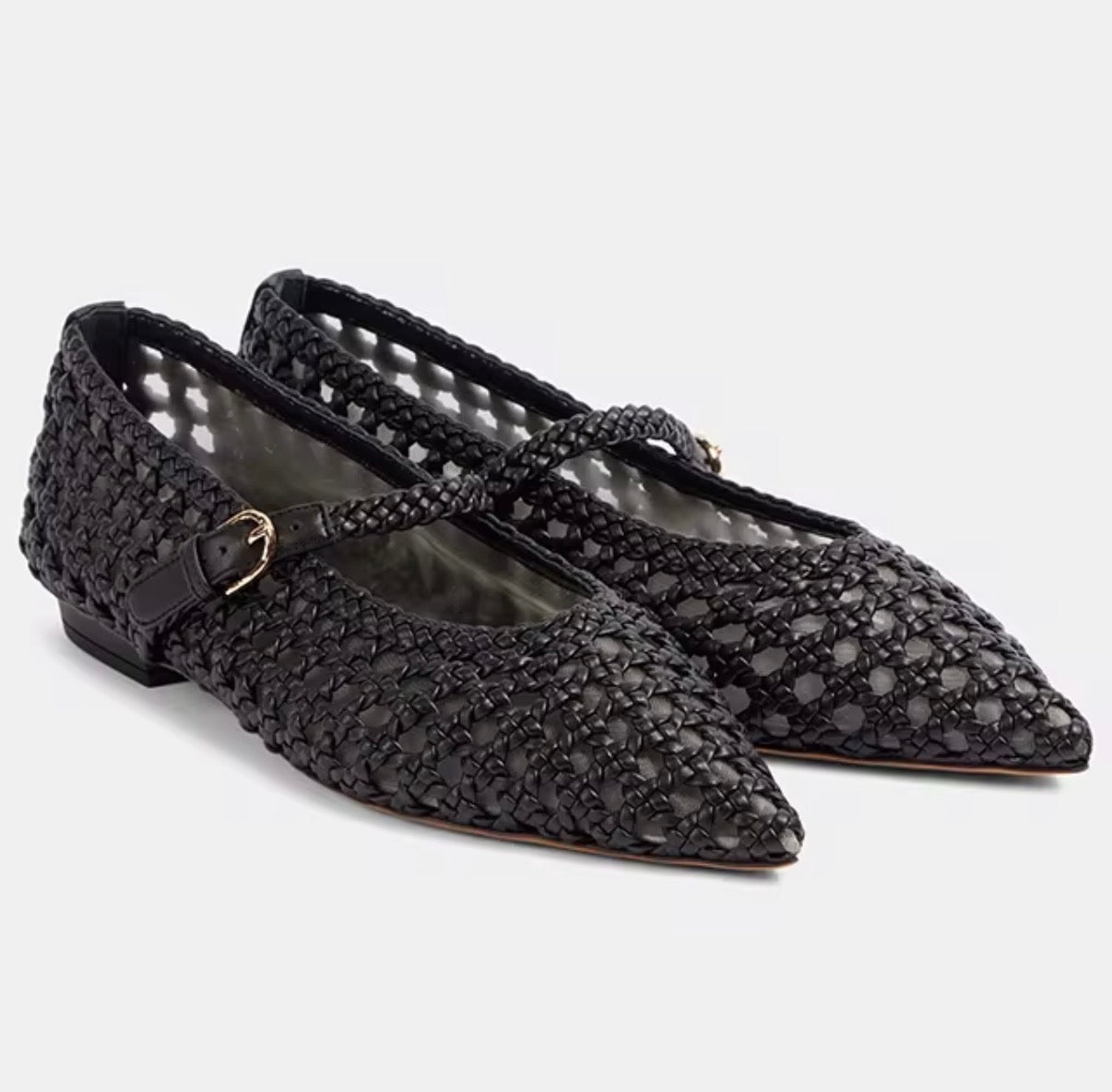 Braided Mesh Mary Jane Flats
