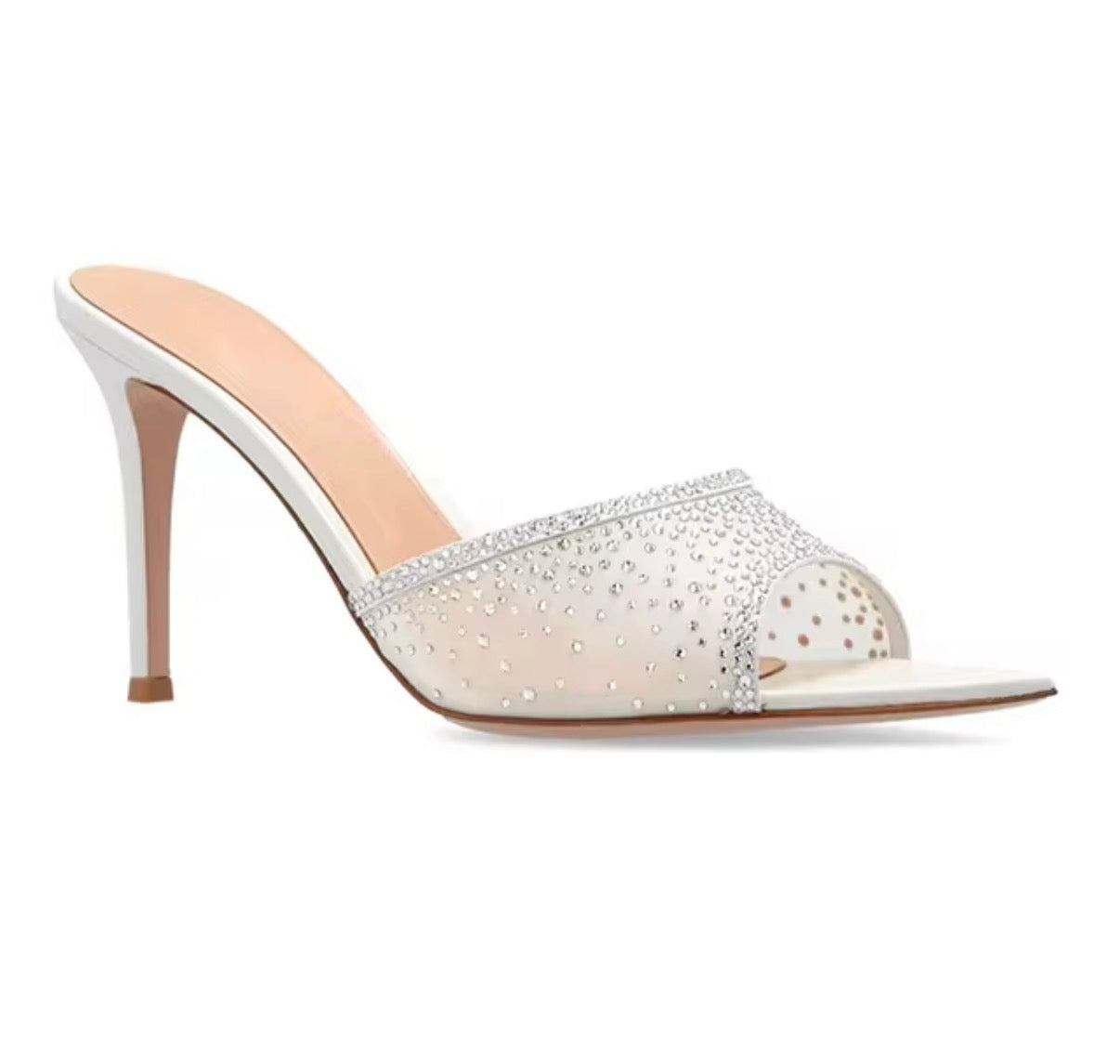 Crystal Veil Stiletto Mules