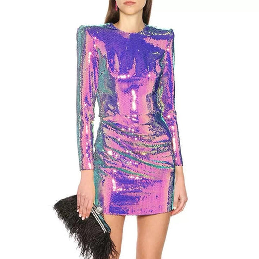 Galaxy Shimmer Sequin Mini Dress
