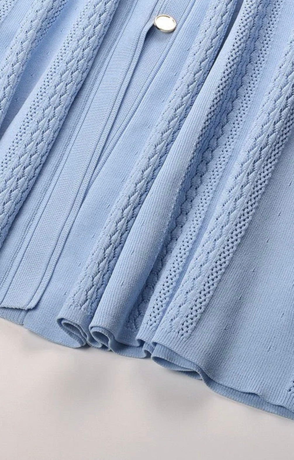 Short Sleeve Button-Front Knit Midi Dress