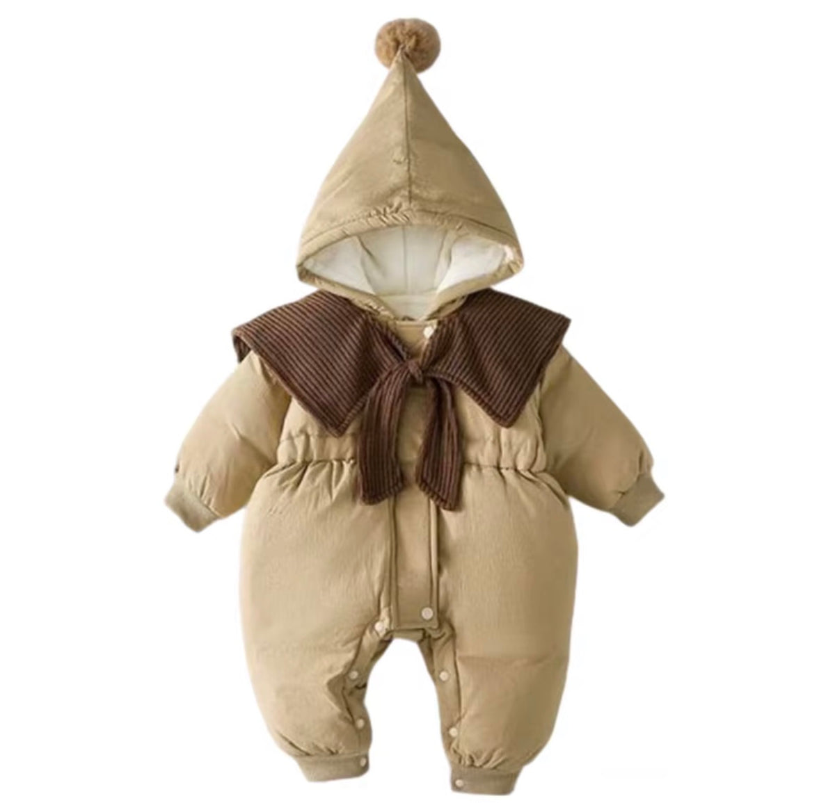 Cocoa Bow Puffer Romper