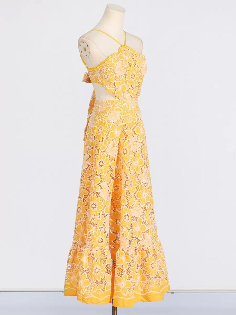 Daisy Mirage Lace Cut-Out Maxi Dress
