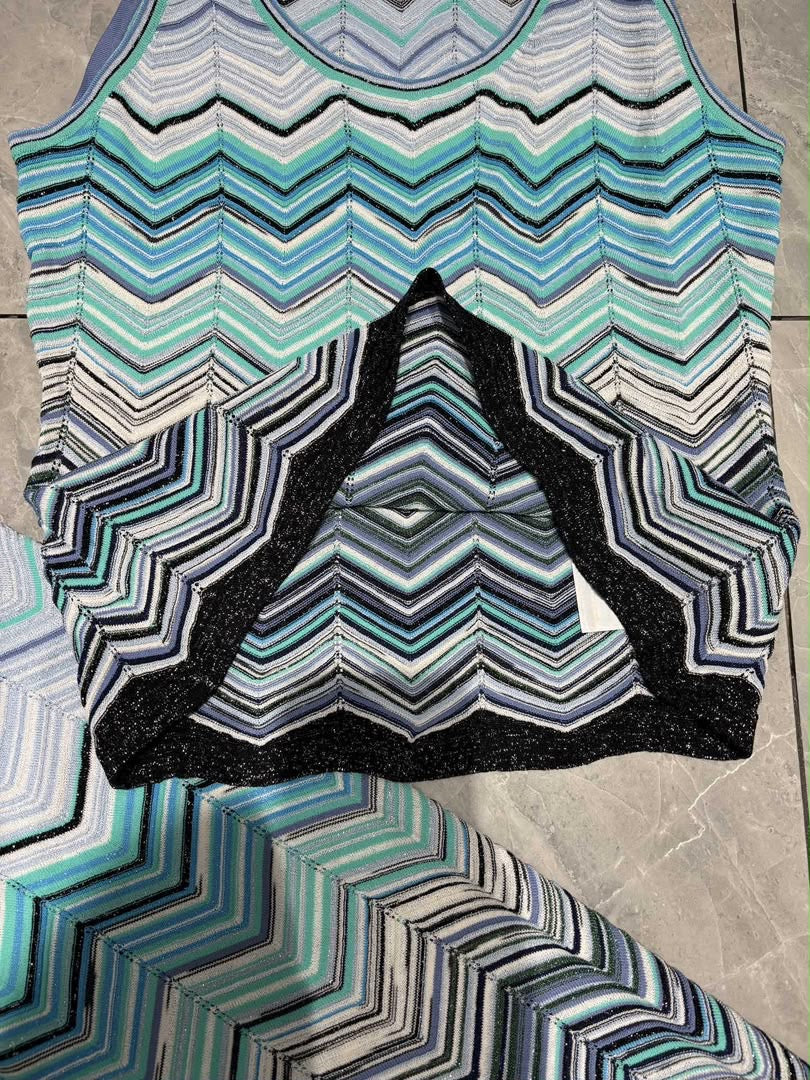 Ocean Wave Chevron Knit Set