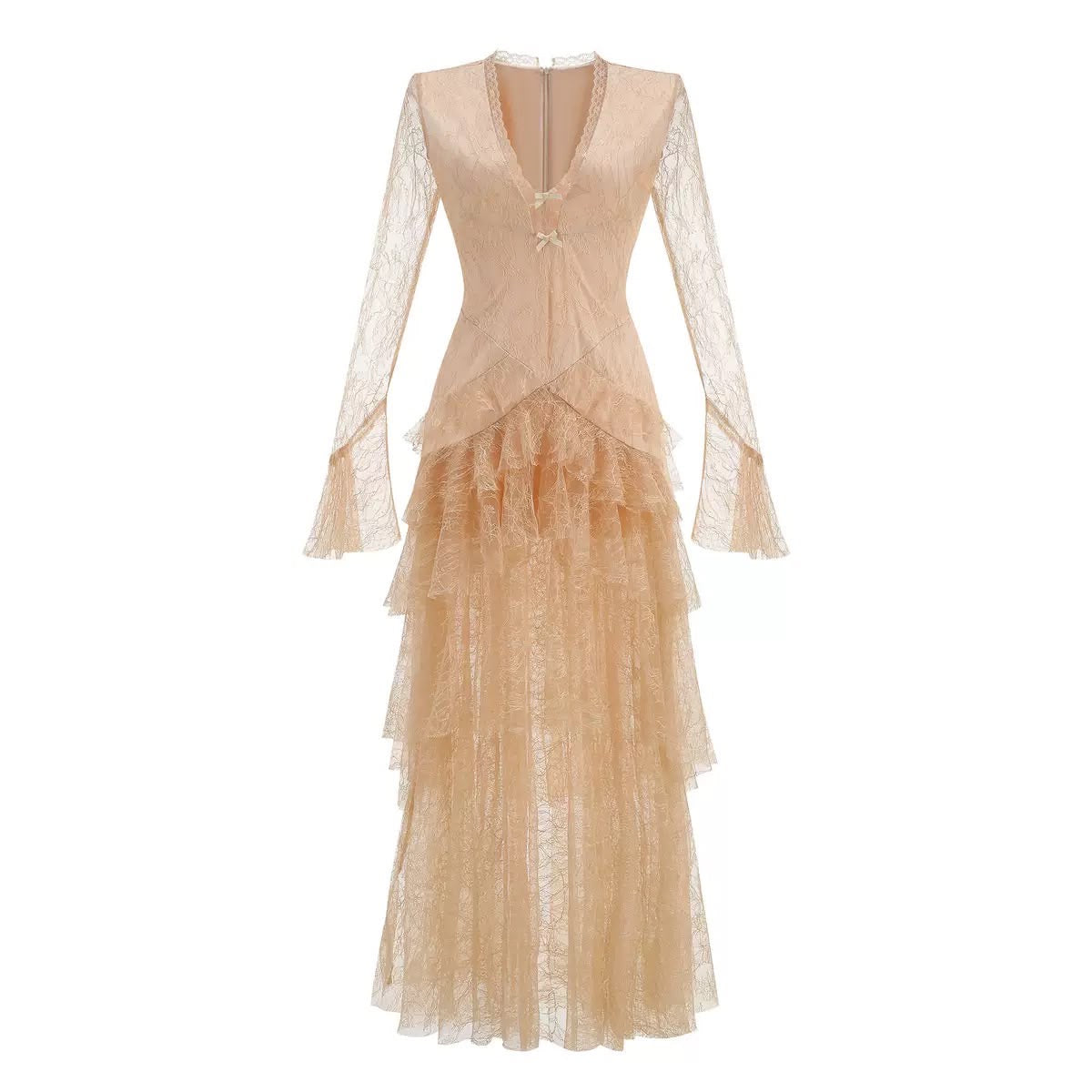 Amélie Lace Ruffle Gown