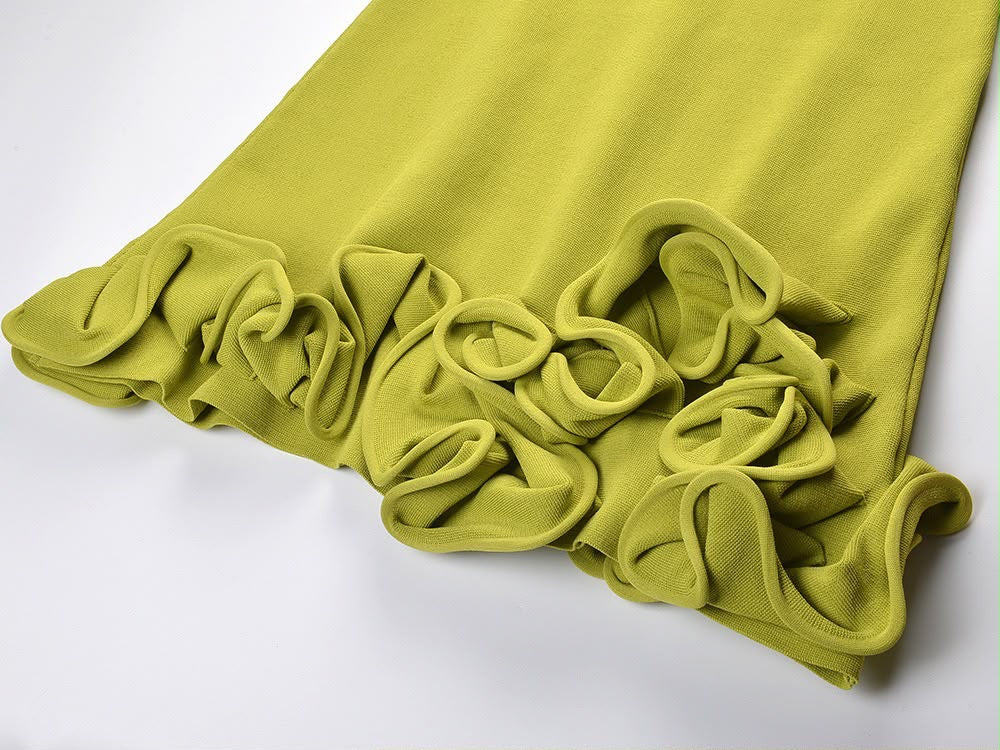 Rosette Hem Knit Dress