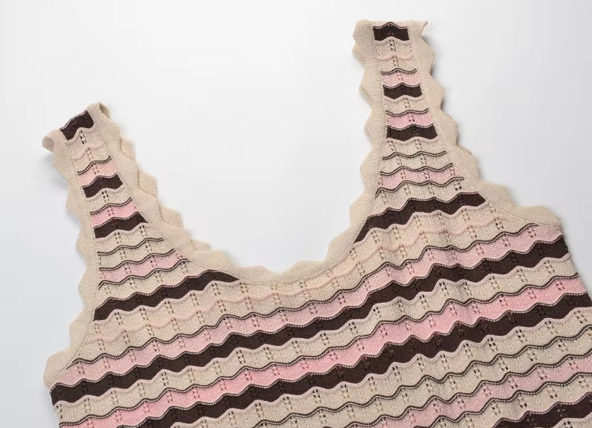 Sunset Wave Knit Dress