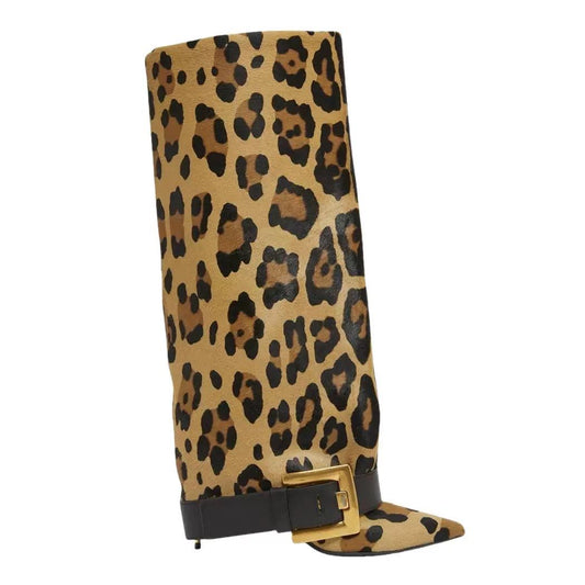 Bold Attitude Oversized Buckle Slouch Boots