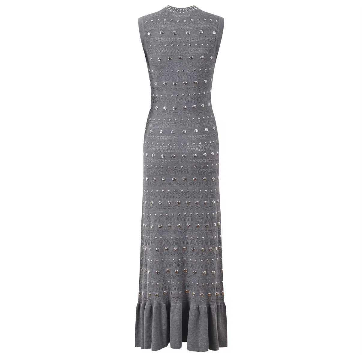 Studded Knit Mermaid Maxi Dress