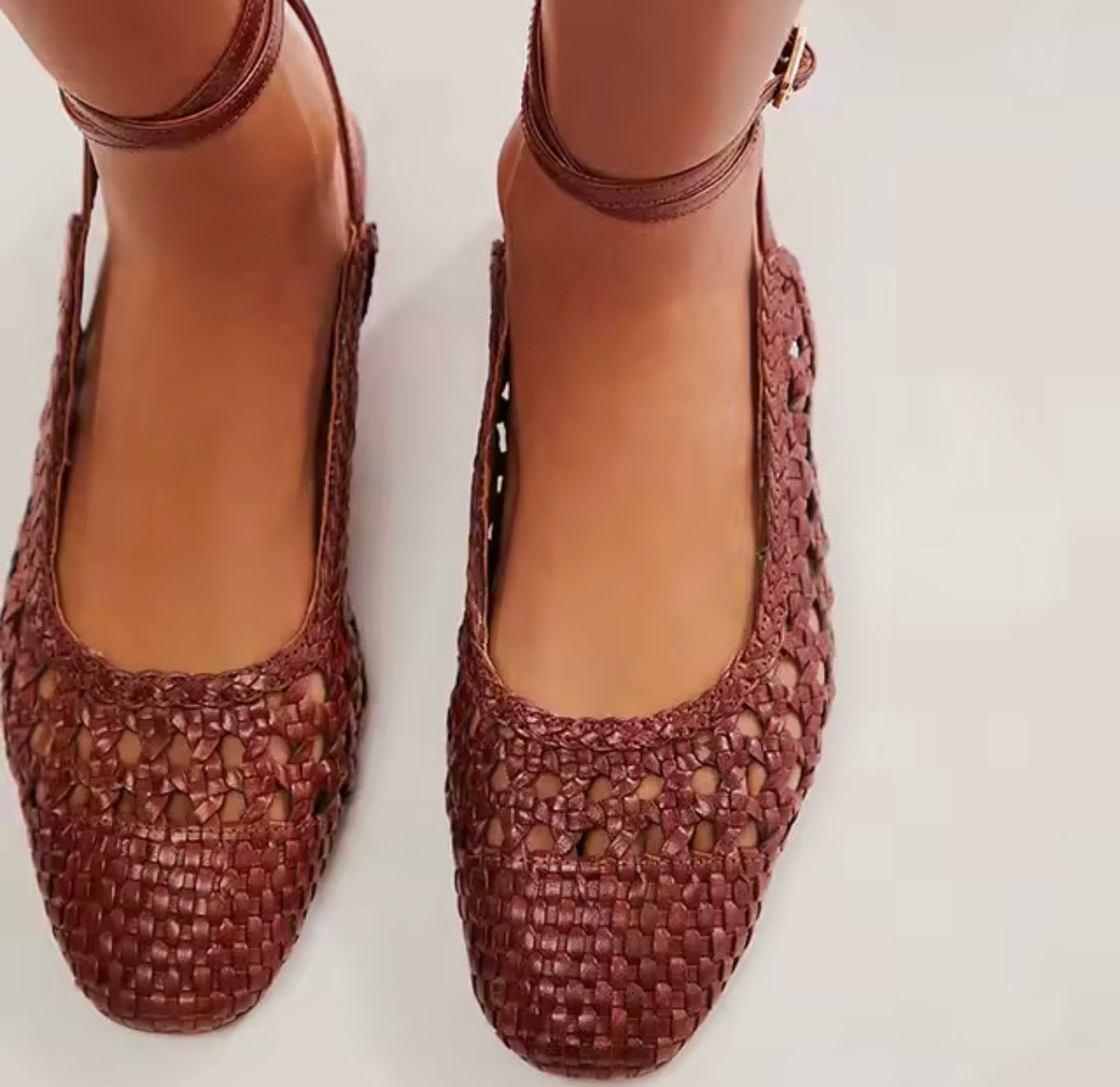 Lace-Up Woven Flats