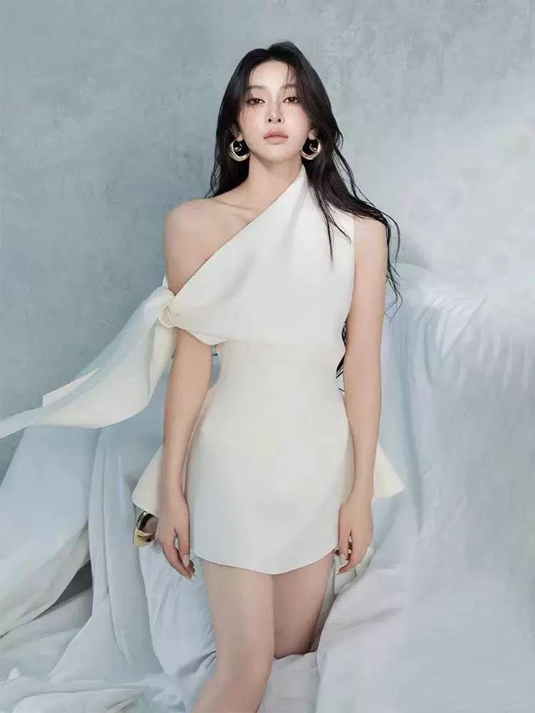 Ivory Sculpt Mini Dress