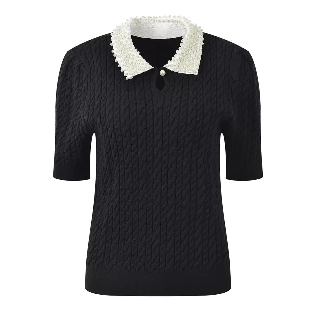 Pearl Noir Knit Top