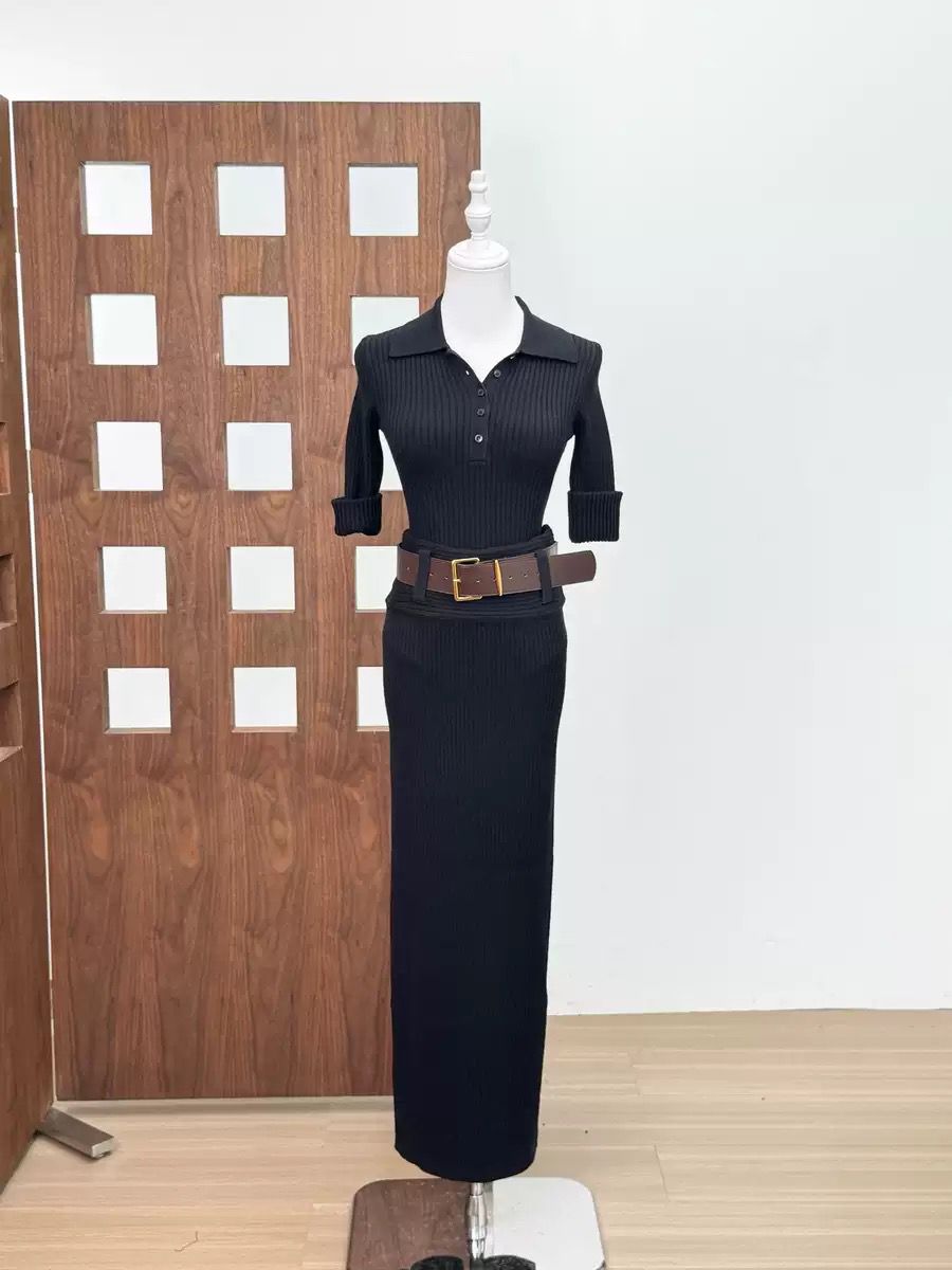 Ribbed Polo Maxi Set