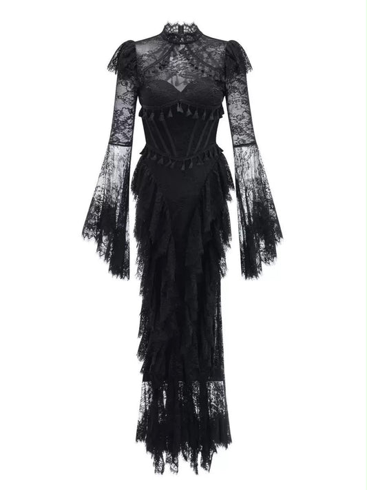 Ethereal Lace Corset Maxi Dress