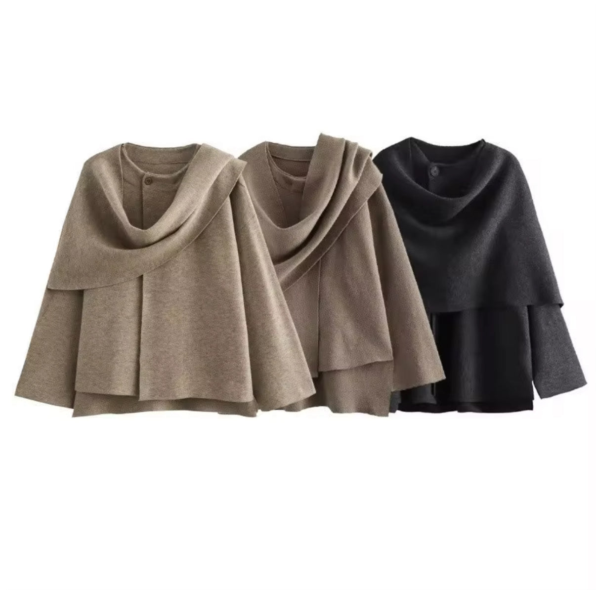 soft long sleeve with open cowl back detail