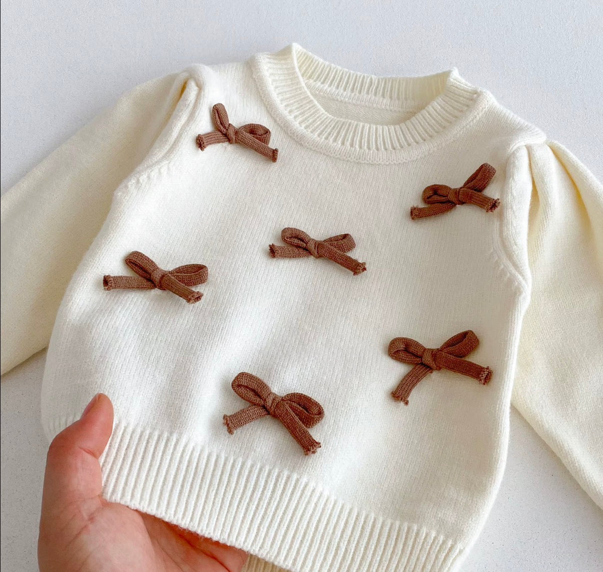 Cocoa Bow Knit Set