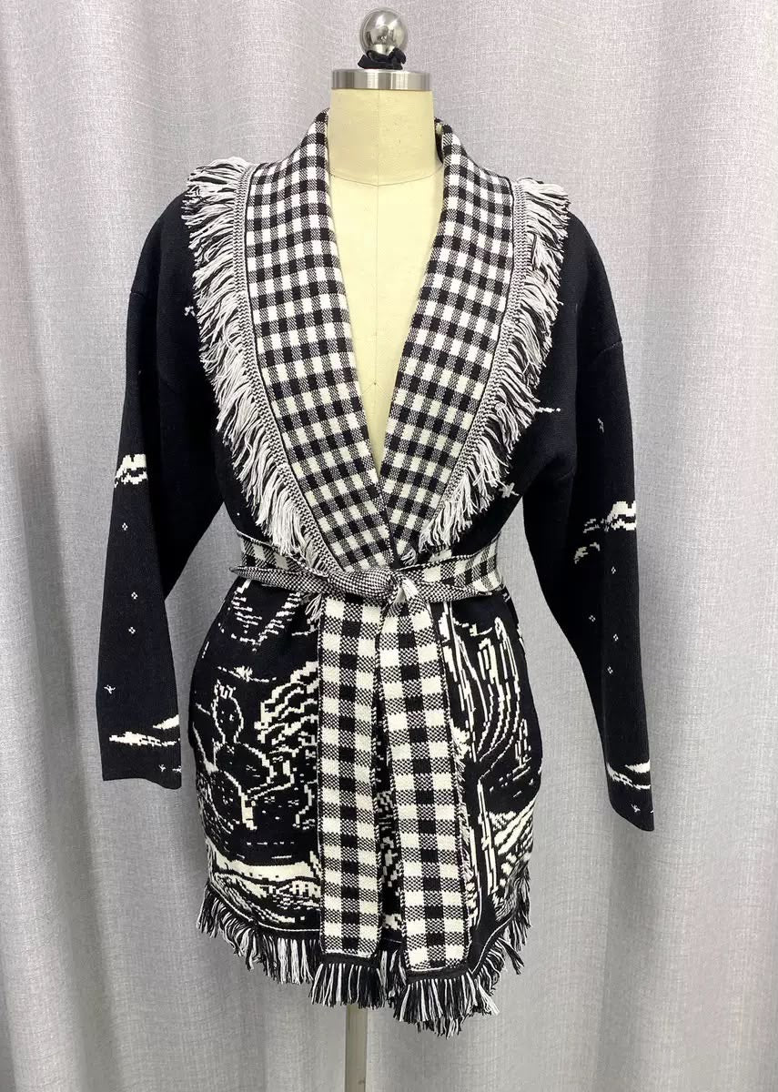 Monaco Fringe Belted Cardigan