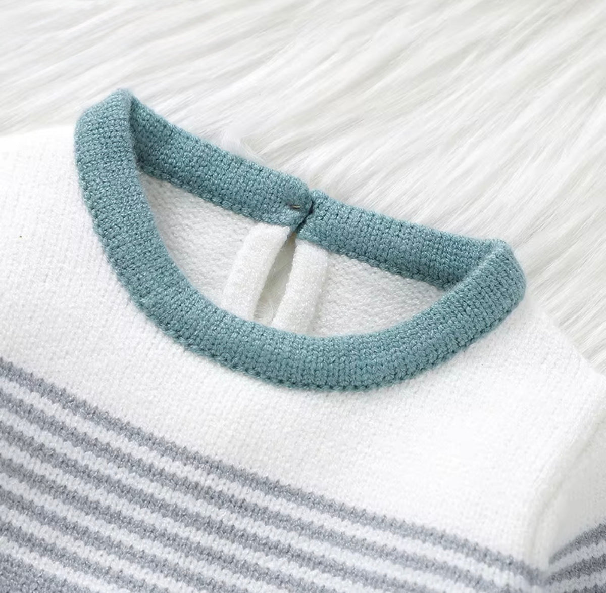Colorblock Knit Footed Set